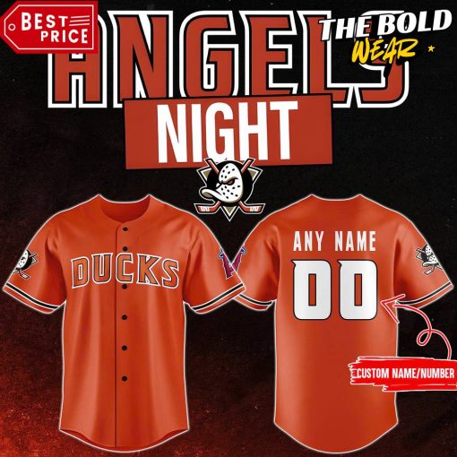 Anaheim Ducks x 2024 Angels Day Orange Baseball Jersey