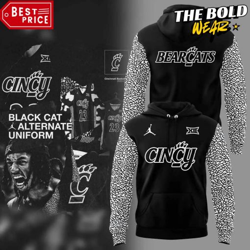 Cincinnati Bearcats Basketball Black Cat Alternate Uniform Black Hoodie