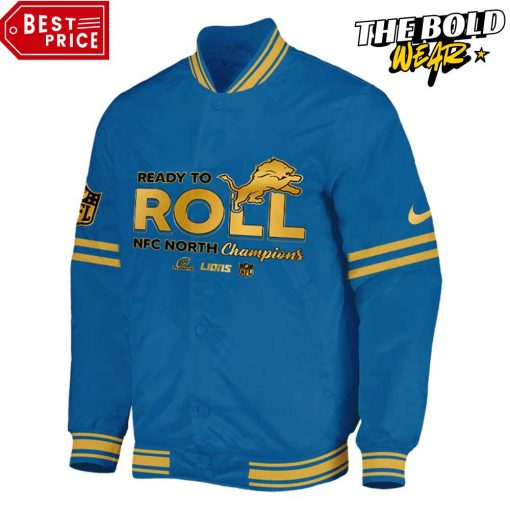 Detroit Lions NFC North Division Champions Blue Golden Bomber Jacket