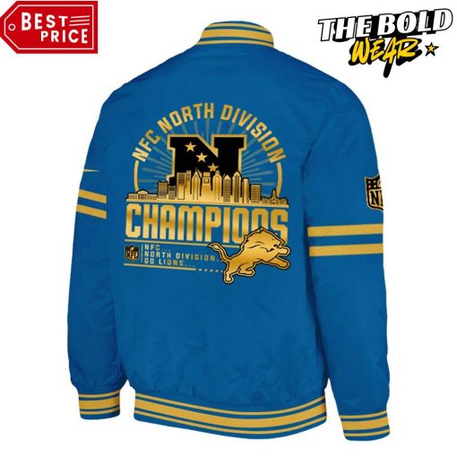 Detroit Lions NFC North Division Champions Blue Golden Bomber Jacket