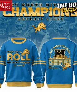 Detroit Lions NFC North Division Champions Blue Golden Sweatshirt