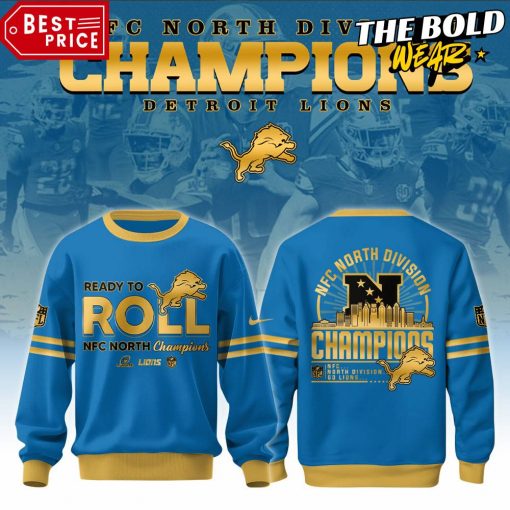 Detroit Lions NFC North Division Champions Blue Golden Sweatshirt