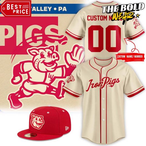 Lehigh Valley IronPigs 50s Style Fauxback Baseball Jersey