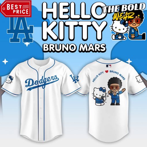 Los Angeles Dodgers Bruno Mars x Hello Kitty Special Edition Baseball Jersey