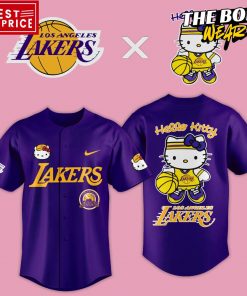 Los Angeles Lakers x Hello Kitty Purple Baseball Jersey