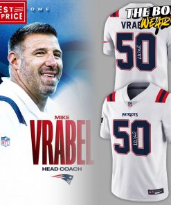 New England Patriots Coach Mike Vrabel White Football Jersey