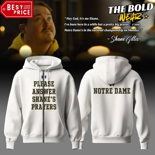 Notre Dame Fighting Irish x Answer Shane’s Prayers White Hoodie