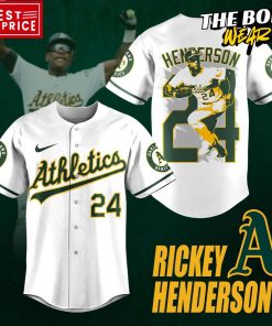 Oakland Athletics Honor Rickey Hendersons Legacy Baseball Jersey