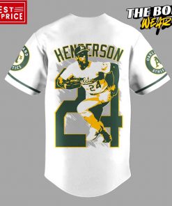 Oakland Athletics Honor Rickey Hendersons Legacy Baseball Jersey