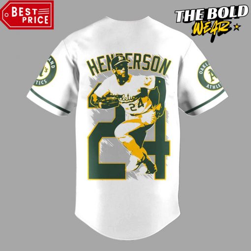 Oakland Athletics Honor Rickey Hendersons Legacy Baseball Jersey