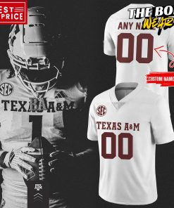 Texas AM Aggies Gig Em Limited Edition White Football Jersey