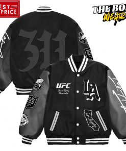 UFC 311 Los Angeles Limited Edition Black Baseball Jacket