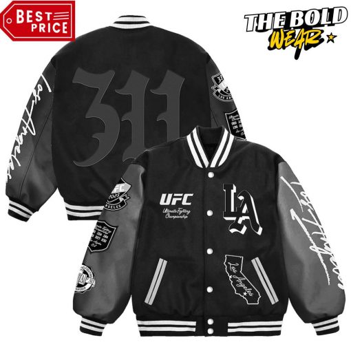 UFC 311 Los Angeles Limited Edition Black Baseball Jacket