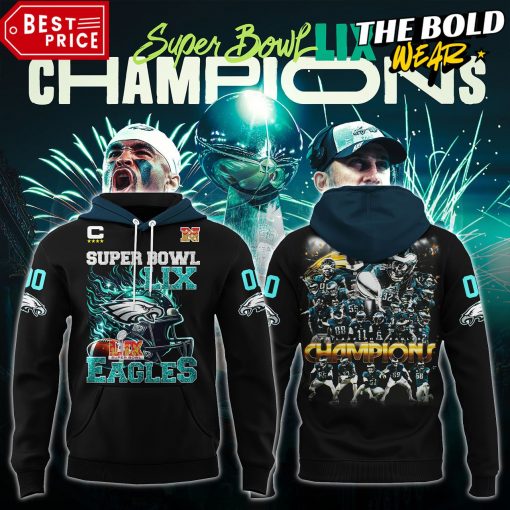 Philadelphia Eagles Super Bowl LIX Champions Special Black Hoodie