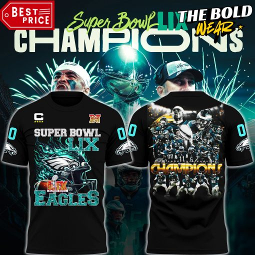 Philadelphia Eagles Super Bowl LIX Champions Special Black Tee