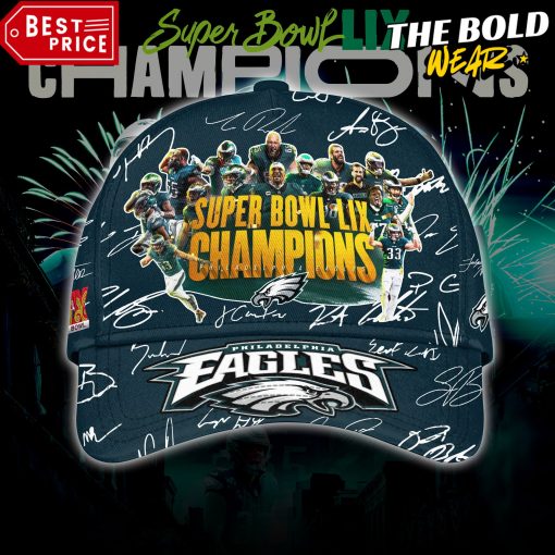 Philadelphia Eagles Super Bowl LIX Champions All Player Signatures Hat