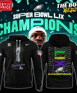 Philadelphia Eagles Super Bowl LIX Champions All Player Signatures Hoodie