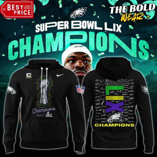 Philadelphia Eagles Super Bowl LIX Champions All Player Signatures Hoodie