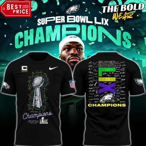 Philadelphia Eagles Super Bowl LIX Champions All Player Signatures Shirt