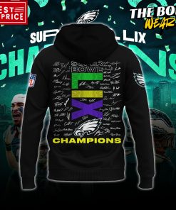 Philadelphia Eagles Super Bowl LIX Champions All Player Signatures Hoodie