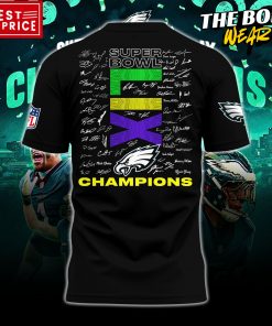 Philadelphia Eagles Super Bowl LIX Champions All Player Signatures Shirt