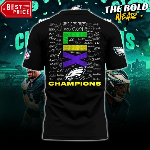 Philadelphia Eagles Super Bowl LIX Champions All Player Signatures Shirt