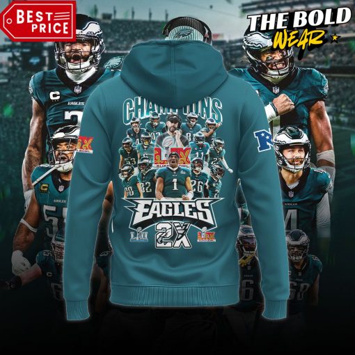 Philadelphia Eagles Super Bowl LIX Champions Green Hoodie