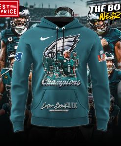 Philadelphia Eagles Super Bowl LIX Champions Green Hoodie