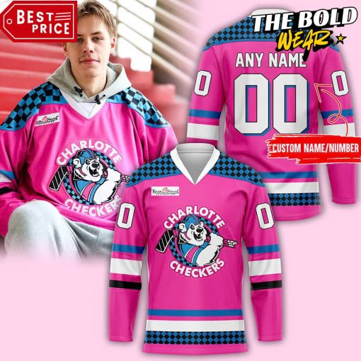 Charlotte Checkers Neon Night Special Edition Hockey Jersey