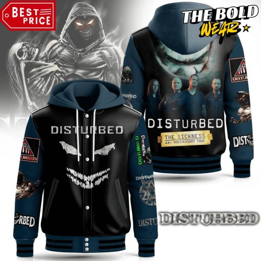 Disturbed The Sickness 25th Anniversary Tour Hooded Baseball Jacket