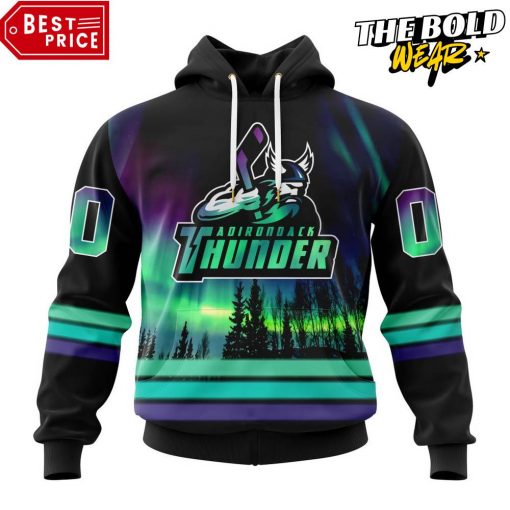 ECHL Adirondack Thunder Northern Lights Special Design Hoodie