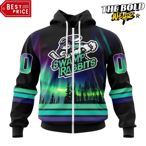 ECHL Greenville Swamp Rabbits Northern Lights Special Design Hoodie