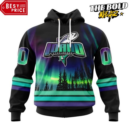 ECHL Idaho Steelheads Northern Lights Special Design Hoodie