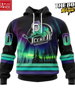 ECHL Jacksonville Icemen Northern Lights Special Design Hoodie