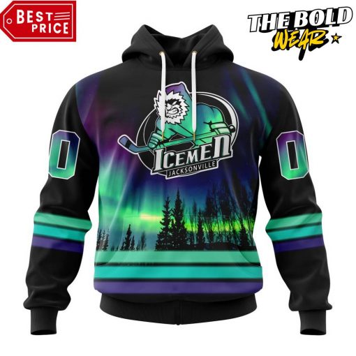 ECHL Jacksonville Icemen Northern Lights Special Design Hoodie