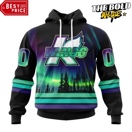 ECHL Kalamazoo Wings Northern Lights Special Design Hoodie