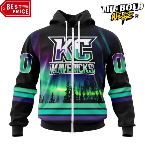 ECHL Kansas City Mavericks Northern Lights Special Design Hoodie