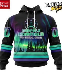 ECHL Norfolk Admirals Northern Lights Special Design Hoodie