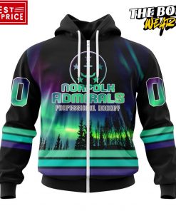 ECHL Norfolk Admirals Northern Lights Special Design Hoodie