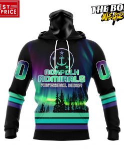 ECHL Norfolk Admirals Northern Lights Special Design Hoodie