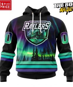 ECHL Worcester Railers Northern Lights Special Design Hoodie