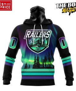 ECHL Worcester Railers Northern Lights Special Design Hoodie