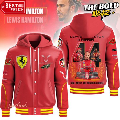 Lewis Hamilton Scuderia Ferrari Team Hooded Baseball Jacket