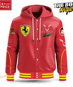 Lewis Hamilton Scuderia Ferrari Team Hooded Baseball Jacket