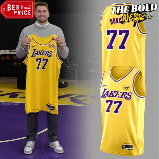 Los Angeles Lakers Show Luka Doncic Yellow Basketball Jersey