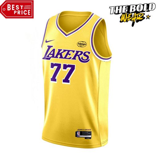 Los Angeles Lakers Show Luka Doncic Yellow Basketball Jersey