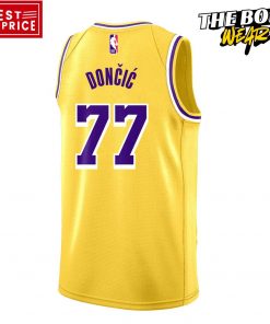 Los Angeles Lakers Show Luka Doncic Yellow Basketball Jersey