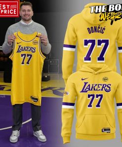 Los Angeles Lakers Show Luka Doncic Yellow Hoodie