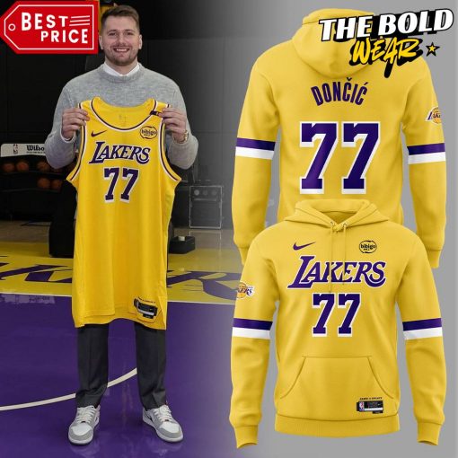 Los Angeles Lakers Show Luka Doncic Yellow Hoodie