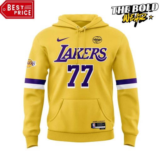 Los Angeles Lakers Show Luka Doncic Yellow Hoodie